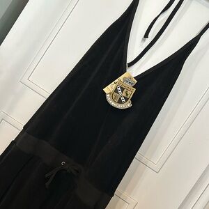 Original Juicy Couture Black Terry Halter Dress- sz L- NWT